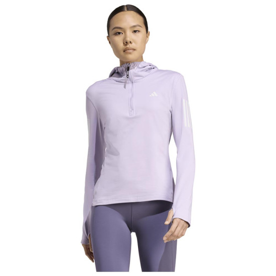 Adidas Γυναικεία μακρυμάνικη μπλούζα Own the Run Winterized Hooded Half-Zip